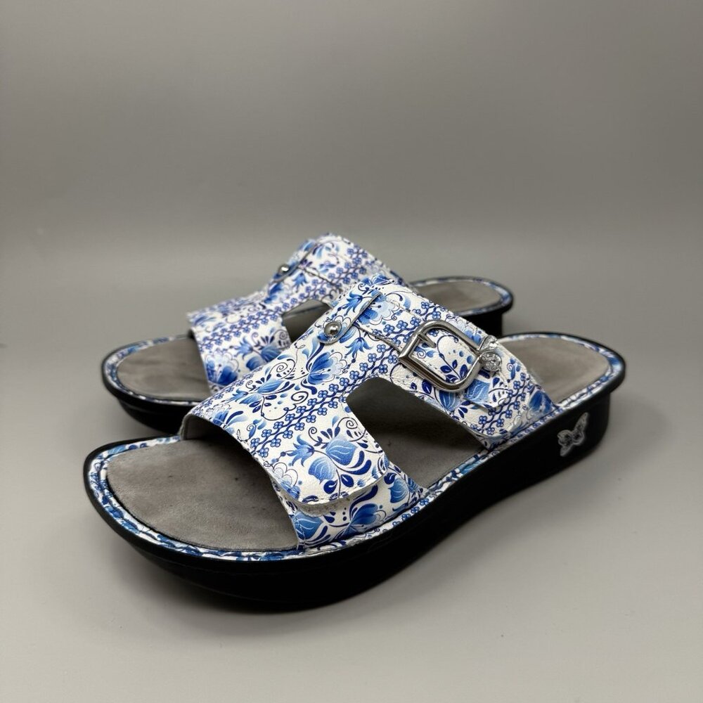 ALEGRIA Peggy Womens Floral Pattern Platform Slides Sandals Size US 8 Size 38 EU - Picture 3 of 7